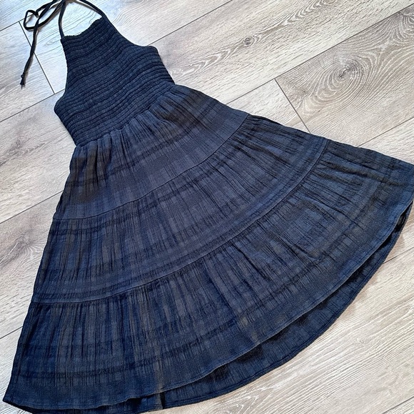 American Eagle Smocked Halter Plaid Mini Dress - Picture 5 of 14